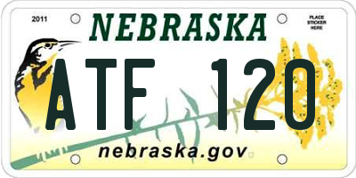 NE license plate ATF120
