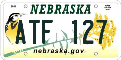 NE license plate ATF127