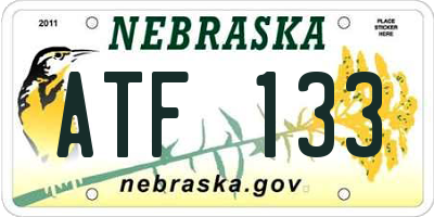 NE license plate ATF133