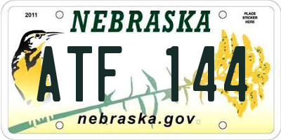 NE license plate ATF144