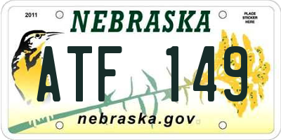 NE license plate ATF149