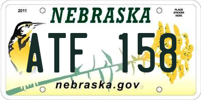NE license plate ATF158