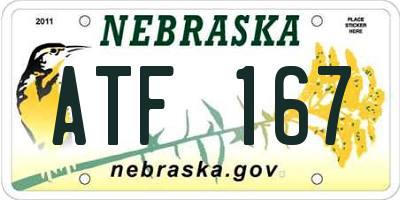 NE license plate ATF167