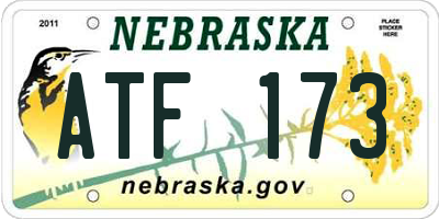 NE license plate ATF173