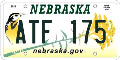 NE license plate ATF175