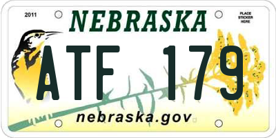 NE license plate ATF179