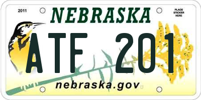 NE license plate ATF201