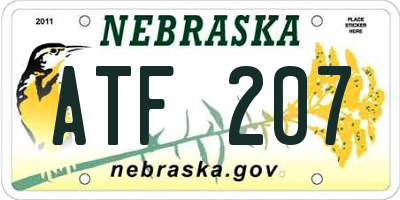 NE license plate ATF207