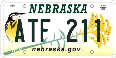 NE license plate ATF211