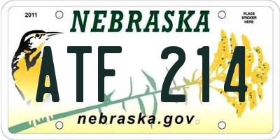 NE license plate ATF214