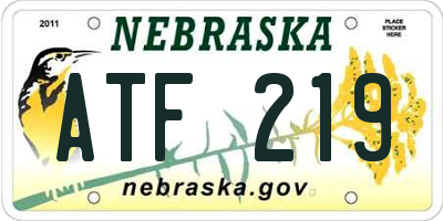 NE license plate ATF219