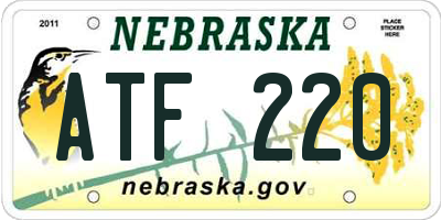 NE license plate ATF220