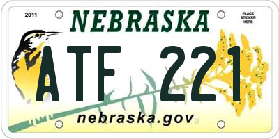 NE license plate ATF221