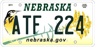 NE license plate ATF224
