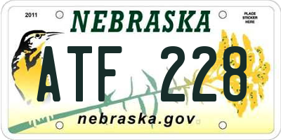 NE license plate ATF228