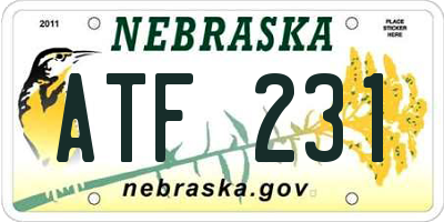 NE license plate ATF231