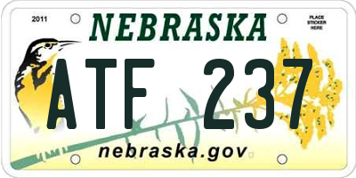 NE license plate ATF237
