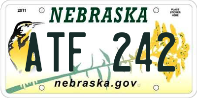NE license plate ATF242