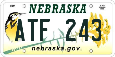 NE license plate ATF243