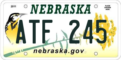 NE license plate ATF245