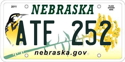 NE license plate ATF252