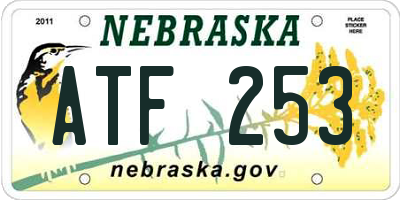 NE license plate ATF253