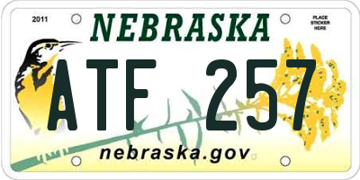 NE license plate ATF257