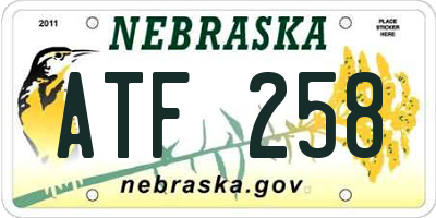 NE license plate ATF258