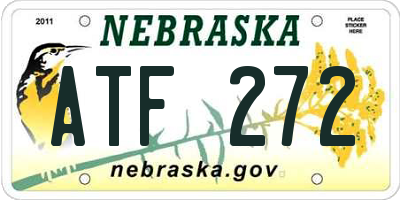 NE license plate ATF272