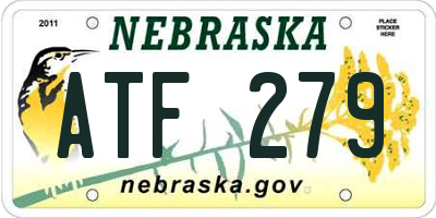 NE license plate ATF279