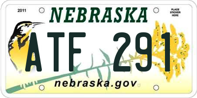 NE license plate ATF291