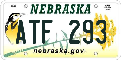 NE license plate ATF293