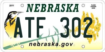 NE license plate ATF302