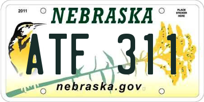 NE license plate ATF311