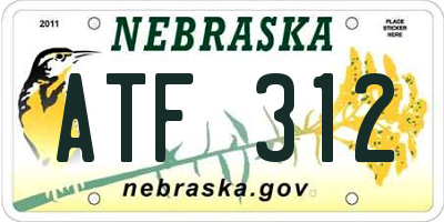 NE license plate ATF312