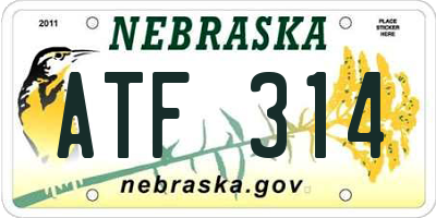 NE license plate ATF314