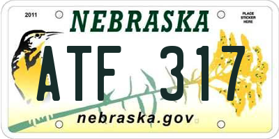 NE license plate ATF317