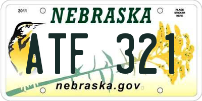 NE license plate ATF321