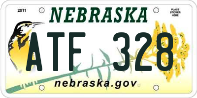 NE license plate ATF328