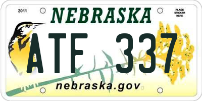 NE license plate ATF337