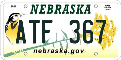 NE license plate ATF367