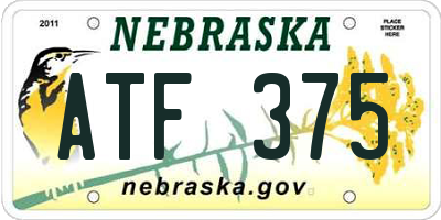 NE license plate ATF375