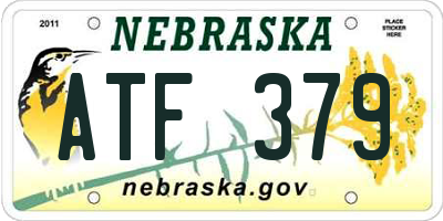 NE license plate ATF379