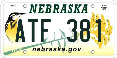 NE license plate ATF381