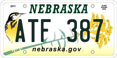 NE license plate ATF387
