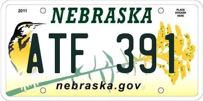 NE license plate ATF391