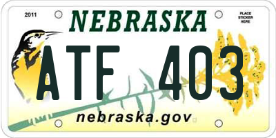 NE license plate ATF403