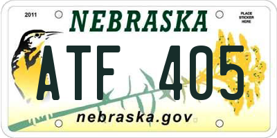 NE license plate ATF405