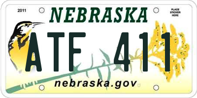 NE license plate ATF411
