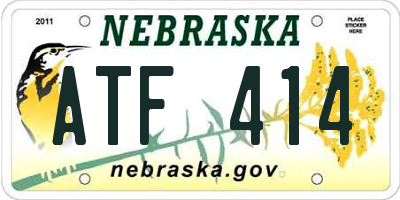 NE license plate ATF414